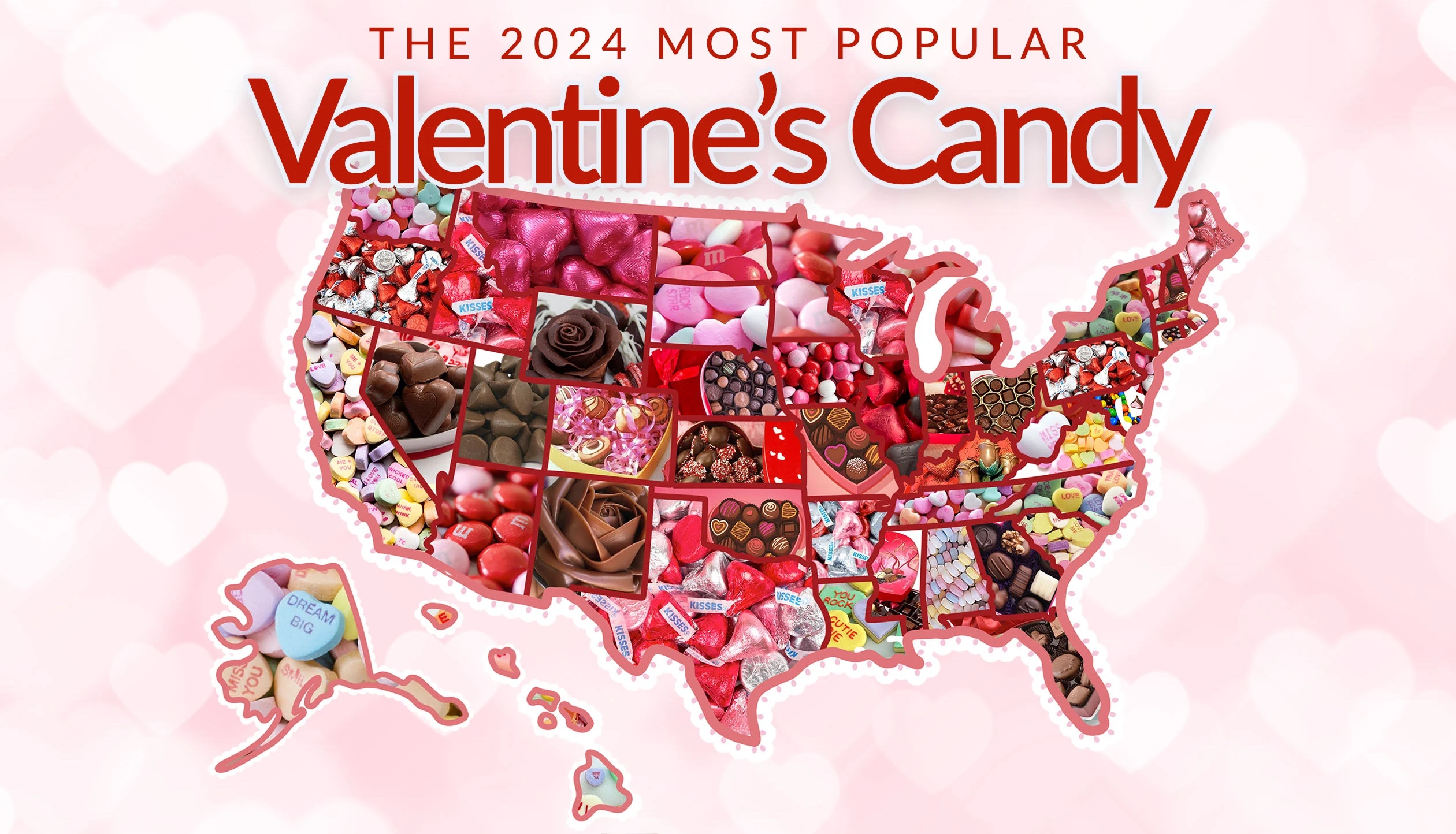 Map of most popular Valentine's Candy in each U.S. state