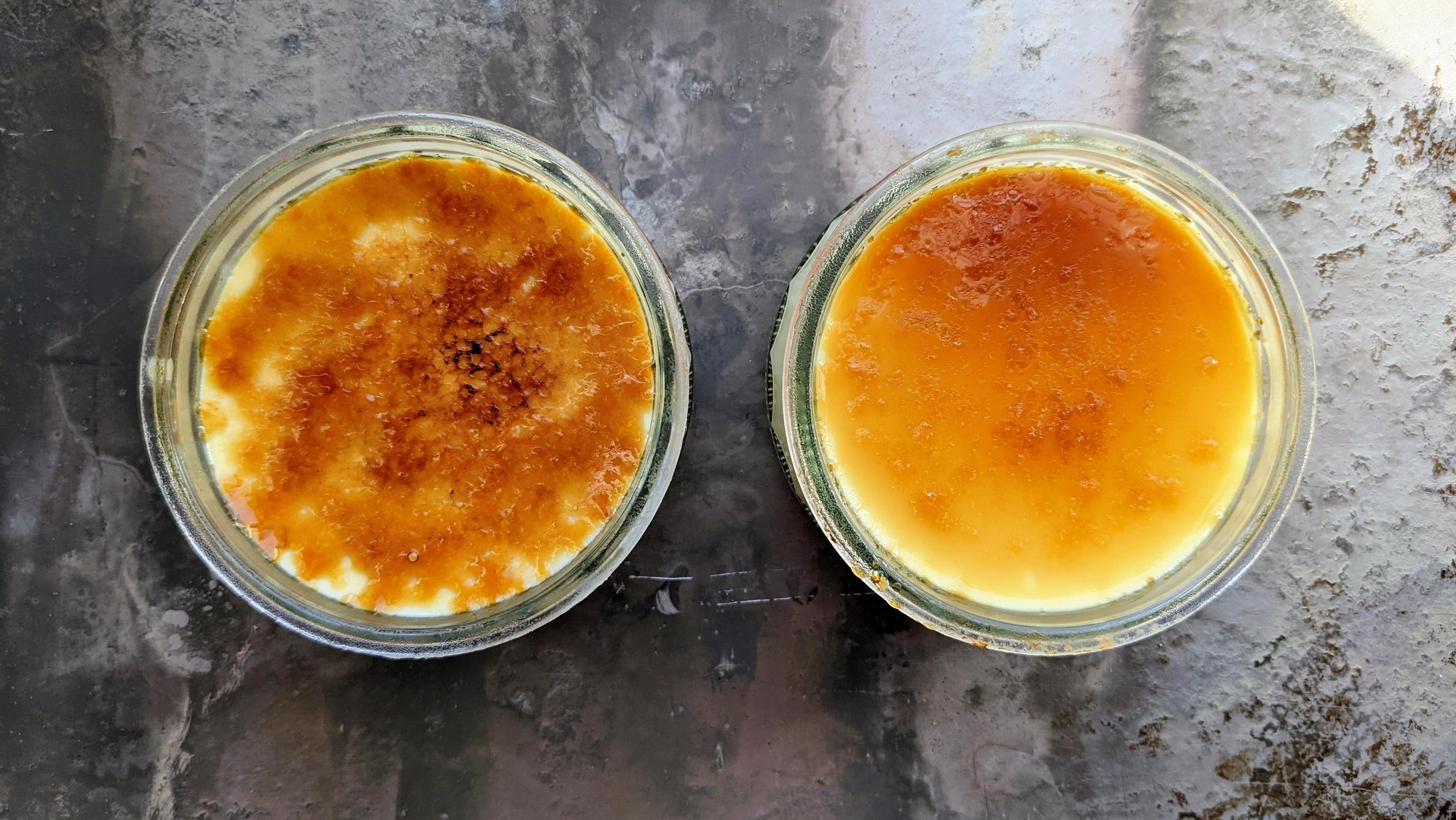 creme brulee on tray