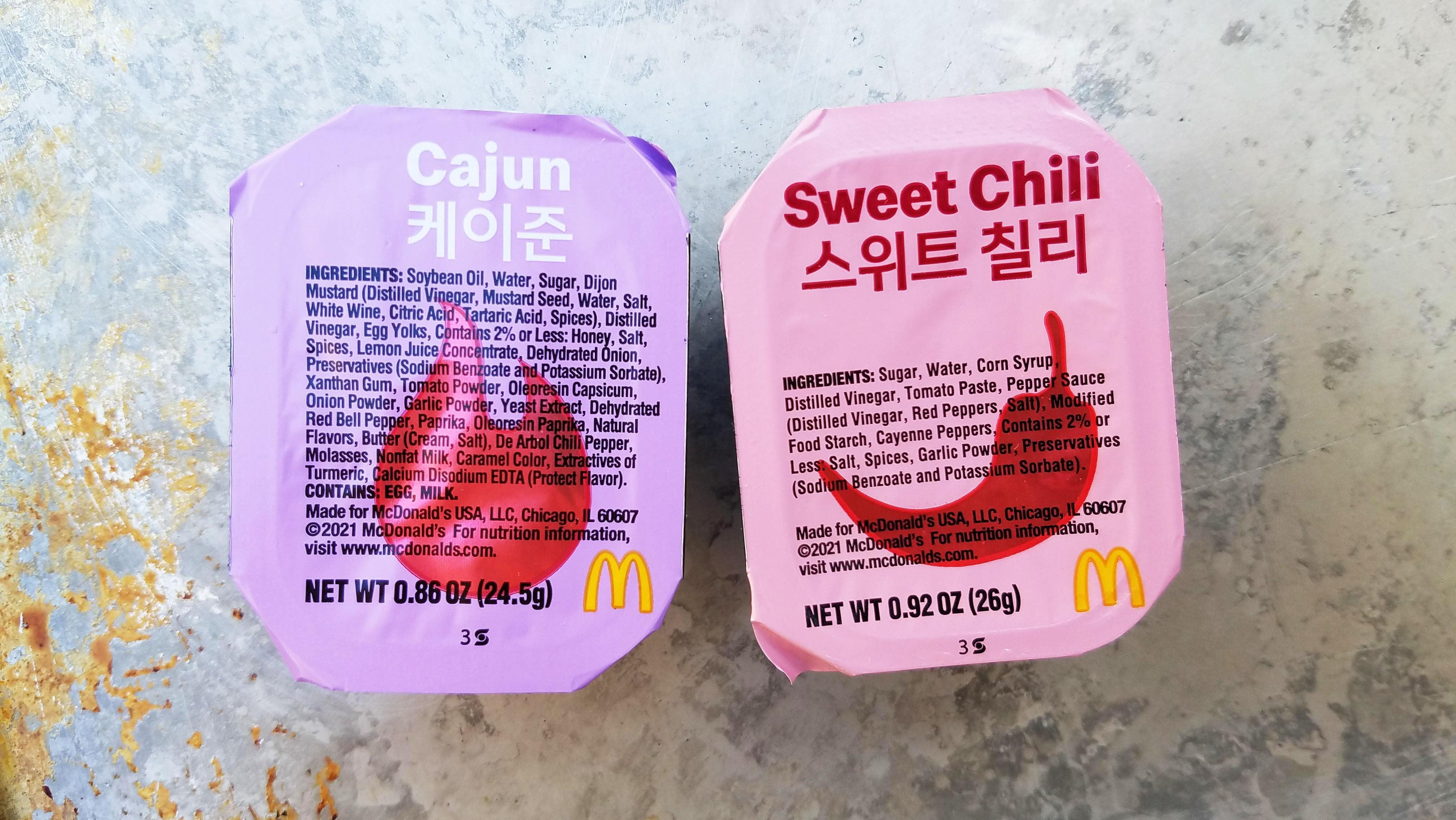 cajun and sweet chili sauces