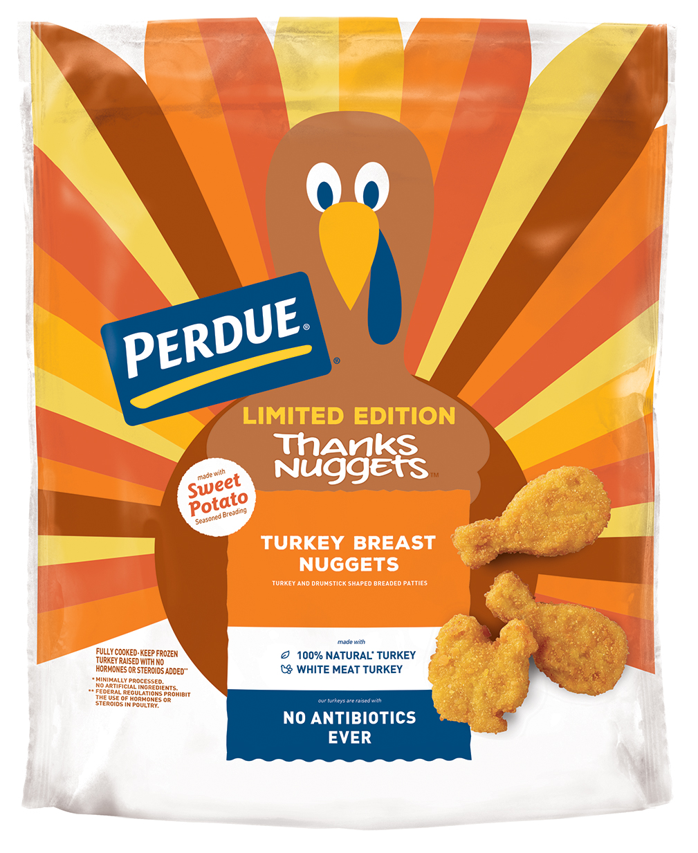 Product shot of Perdue ThanksNuggets bag for 2021