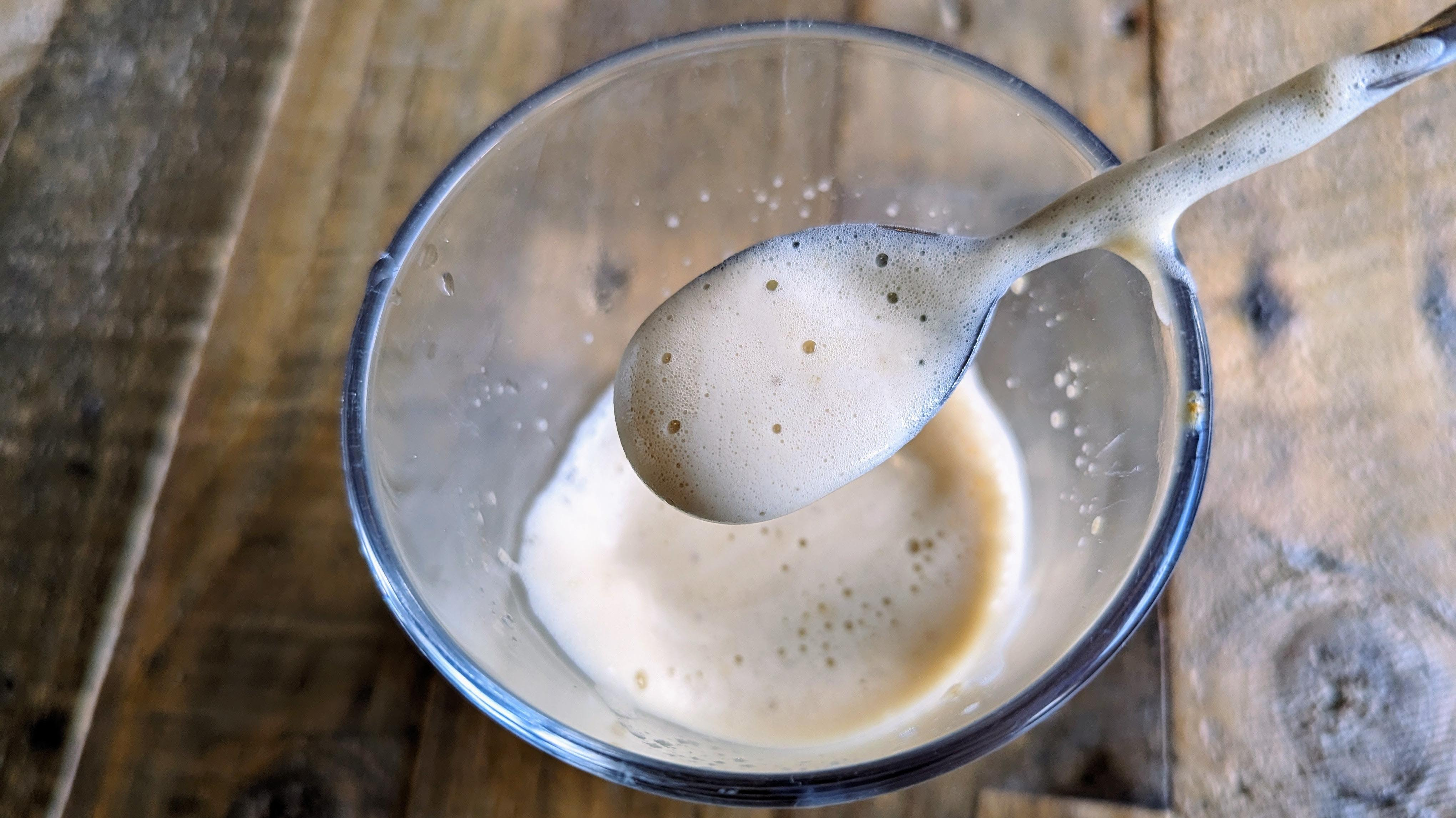 spoonful of latte foam