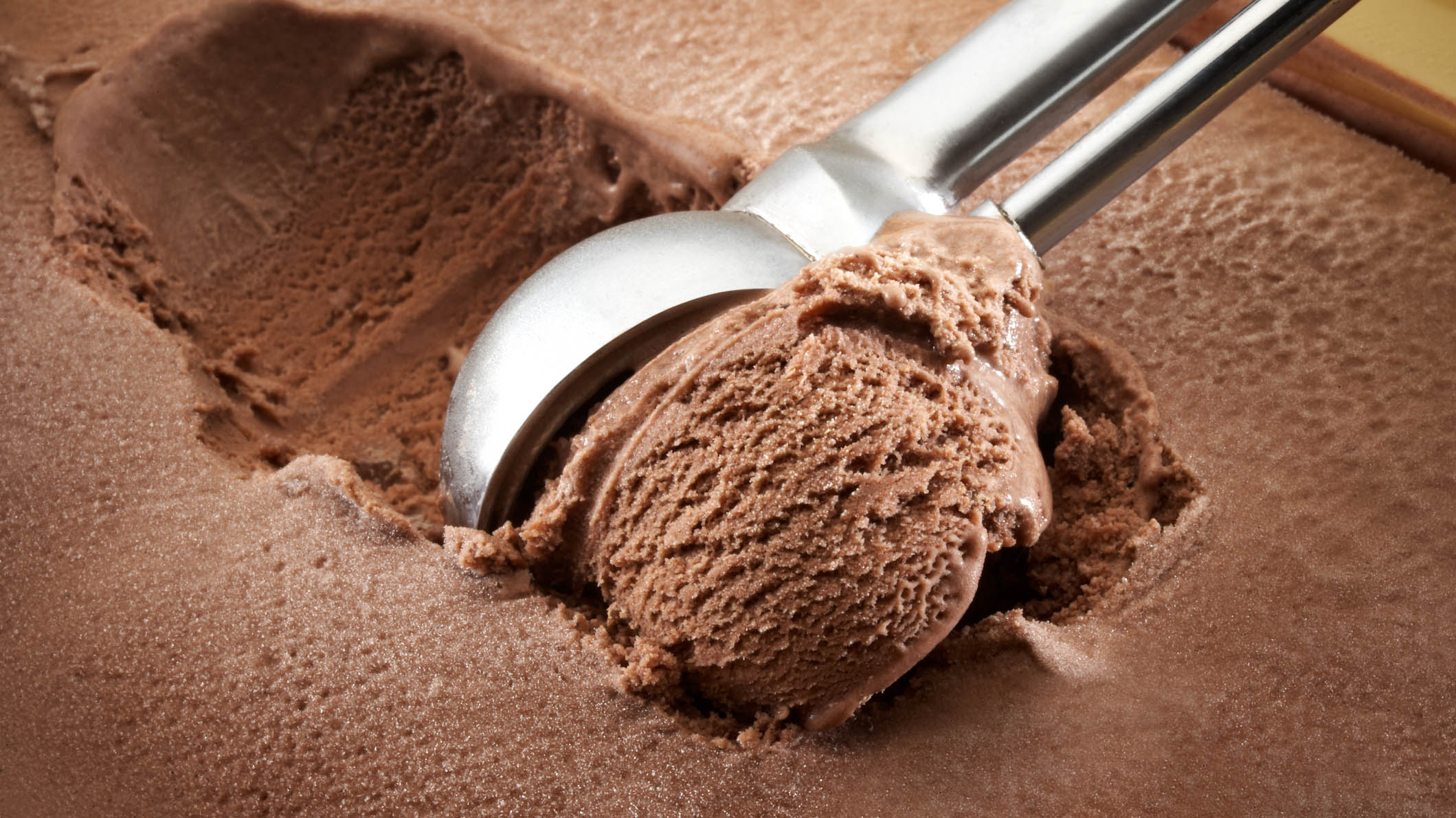 a scoop of chocolate ice cream