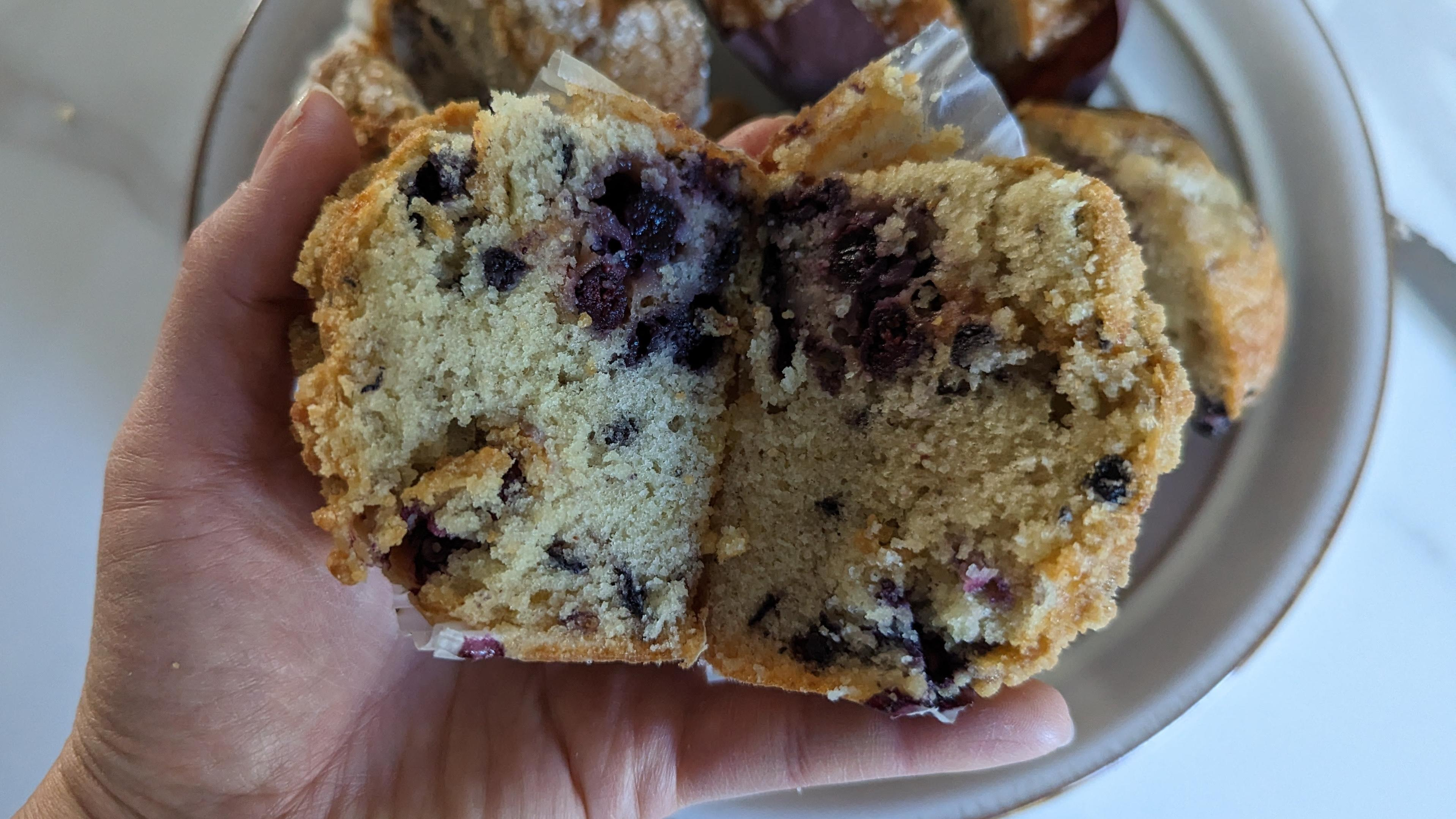 Panera Bread Blueberry Muffin cross-section