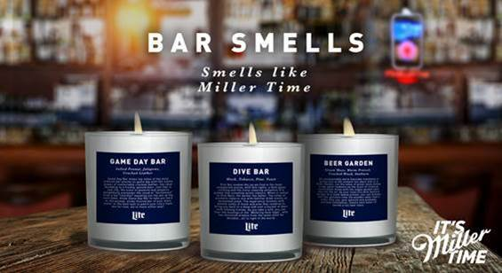 product shot of three candles [image provided by Miller Lite]