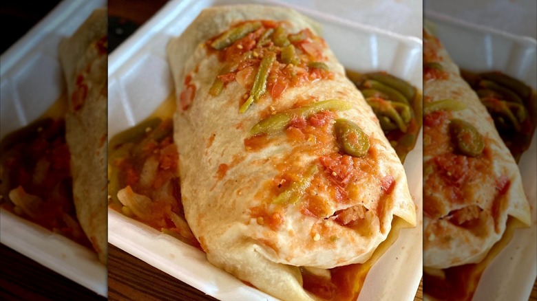 Hollenbeck burrito in to-go container