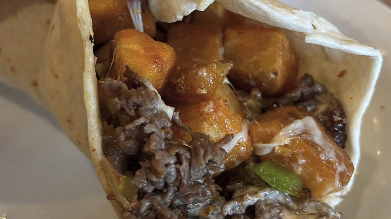 Oregon-style steak and potato burrito