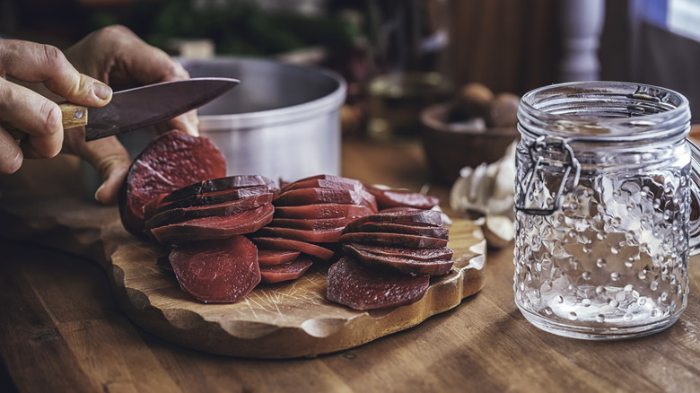 Beetroot being sliced