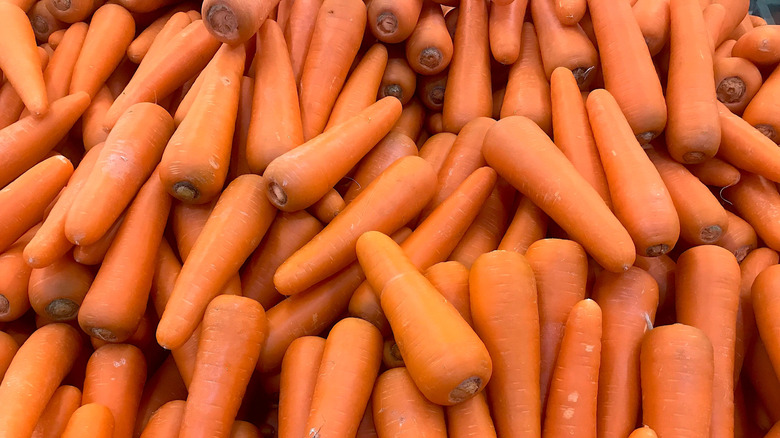 Carrots stacked on top of each other