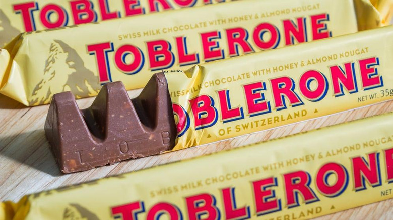 three Toblerone bars