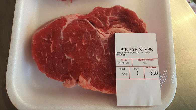 Packaged cut of steak