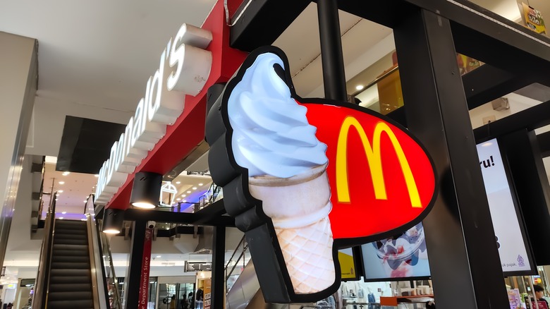 McDonald's sign shaped like an ice cream