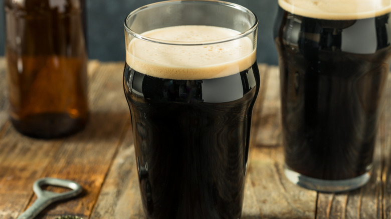 Glasses of stout