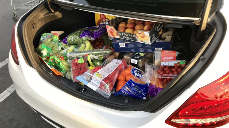 trunk full of Costco groceries