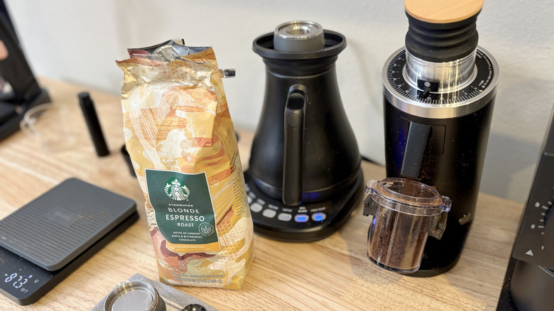 Grinding Starbucks Blonde Espresso Roast