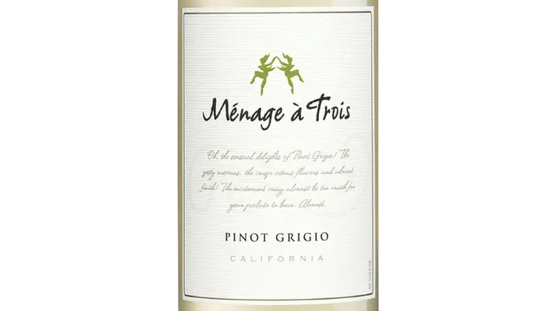 Label of Ménage à Trois Pinot Grigio