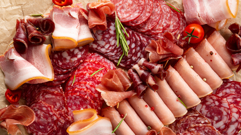 Array of deli meats