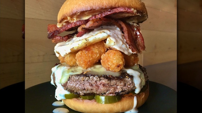 Sunday Morning burger on a table