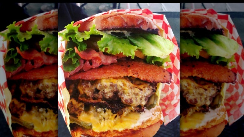 Whipper Burger wrapped in checkered paper