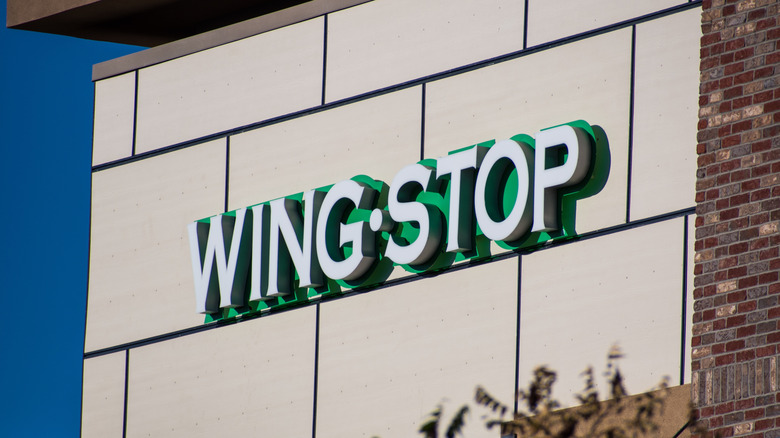 A Wingstop store sign