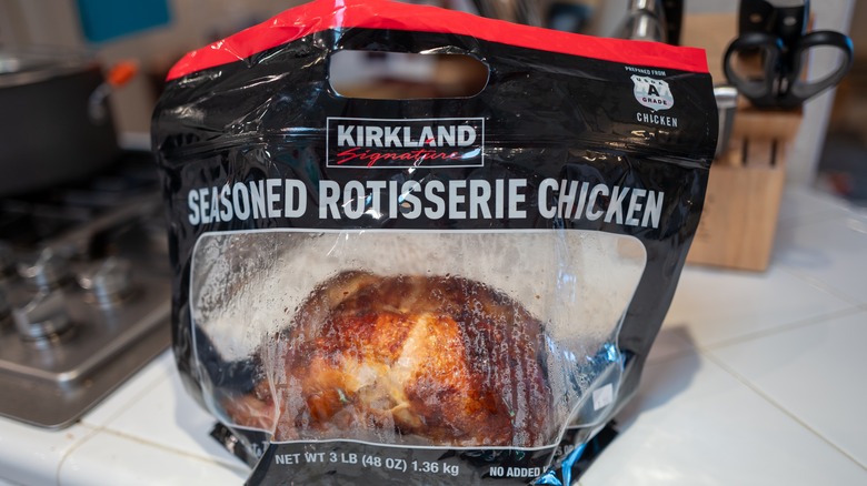 Costco rotisserie chicken in a bag