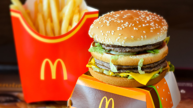 McDonalds burger and fries