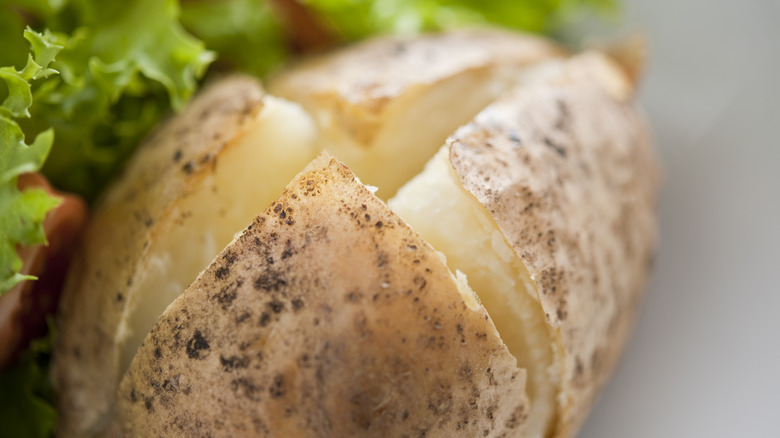 Baked potato with salad