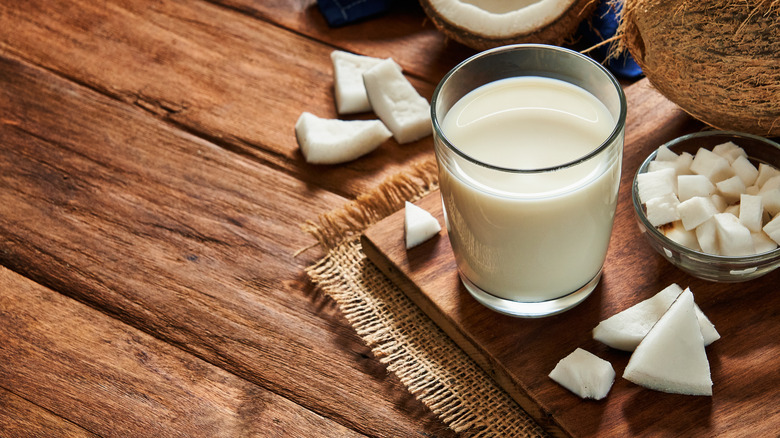 coconut milk in glass