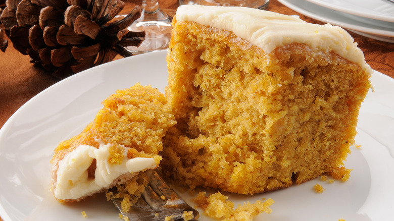 pumpkin cake on plate