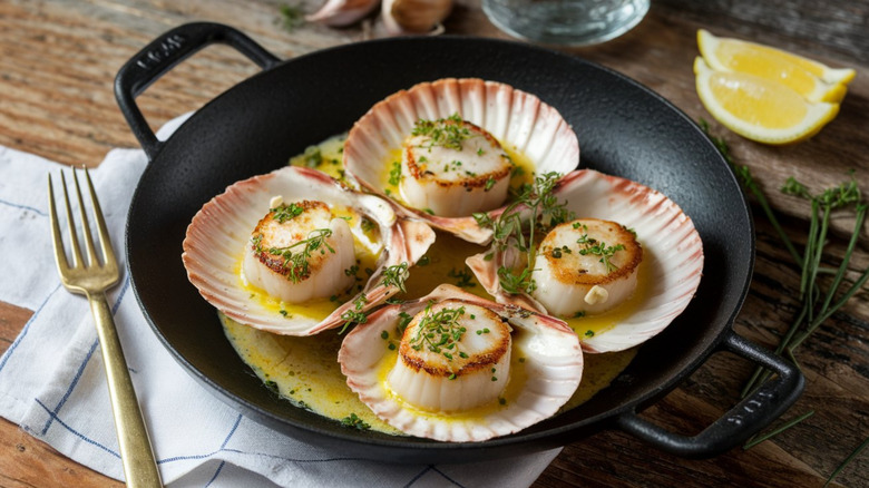 Scallops in butter