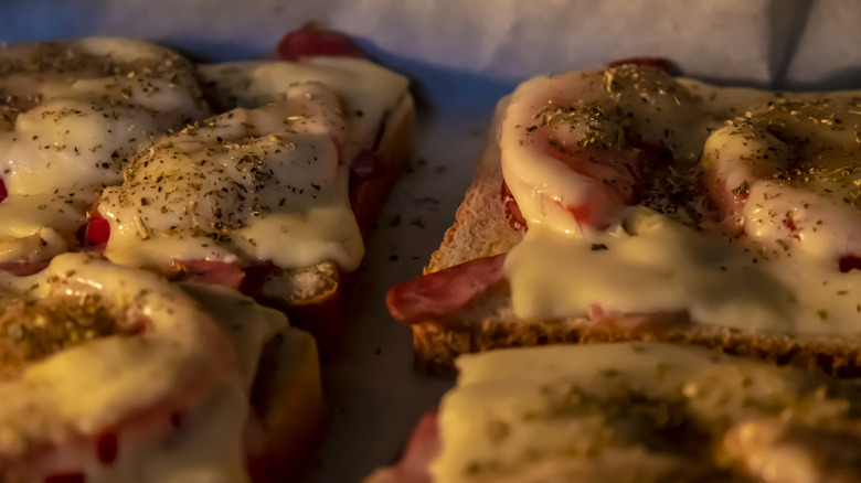 Grilled cheese with outer layer of cheese