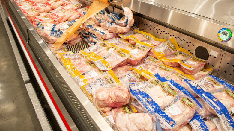 Refrigerated chicken for sale in Costco store