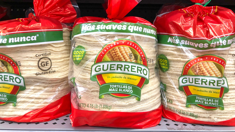 Guerrero tortillas on store shelf