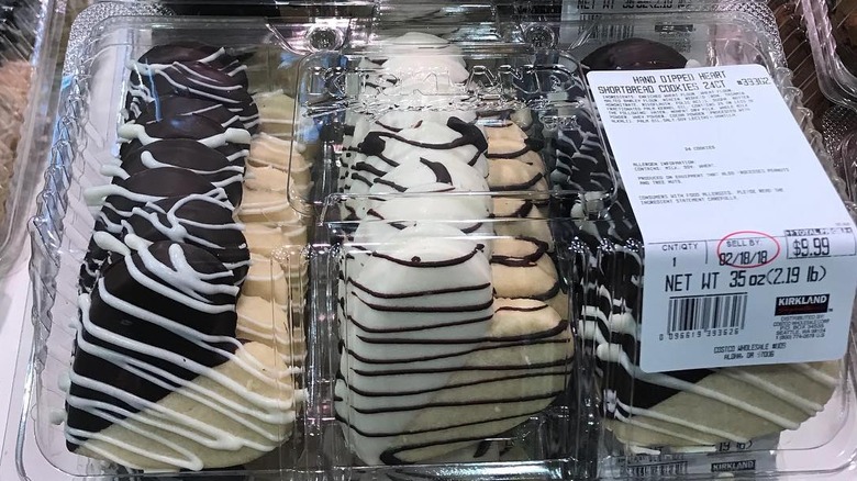 A box of Costco's Half-Iced Shortbread Cookies