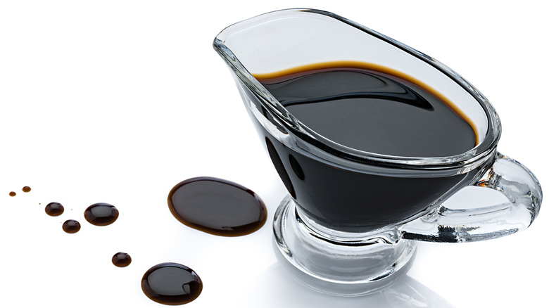 Balsamic vinegar in a glass container