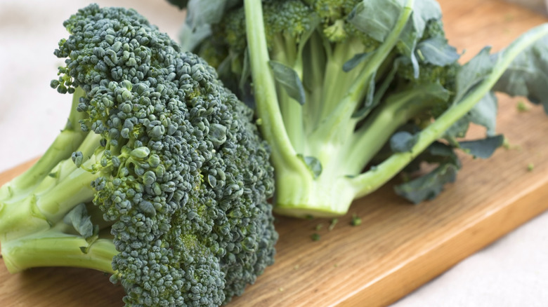 Large, raw broccoli florets