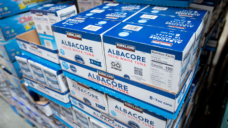 Boxes of Kirkland Signature Albacore Solid White Tuna