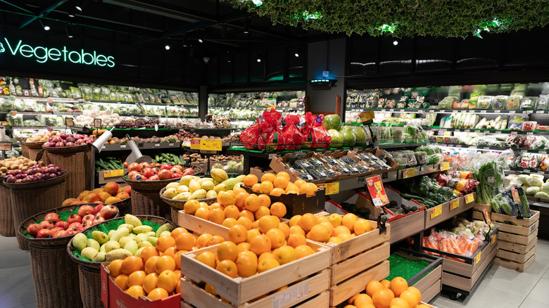 produce section of grocery store