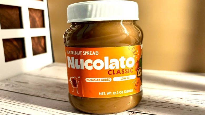 Nucolato Vegan Hazelnut Spread jar on table