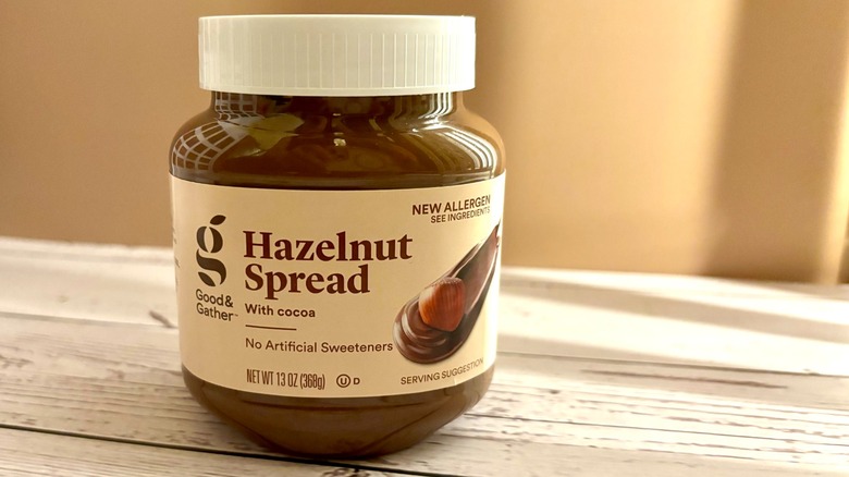 Good & Gather Hazelnut Spread with Cocoa jar on table