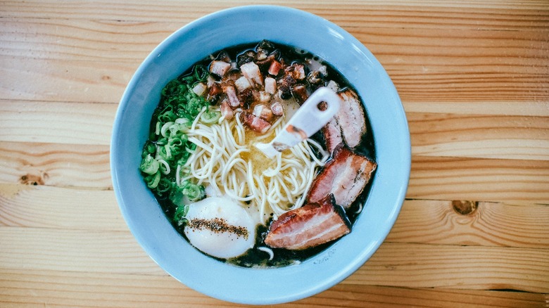 bowl of Boxer ramen on wooden table