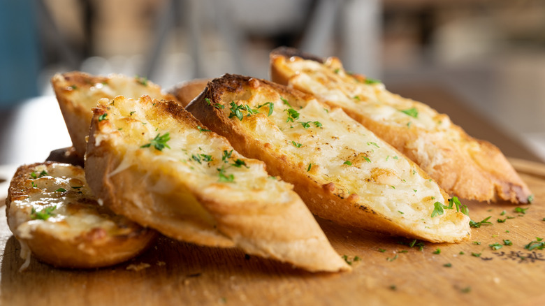 Freshly baked garlic bread