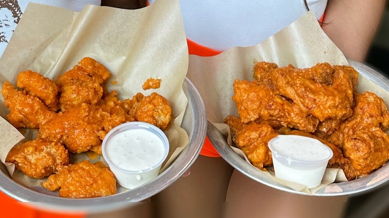 Hooters trays of wings