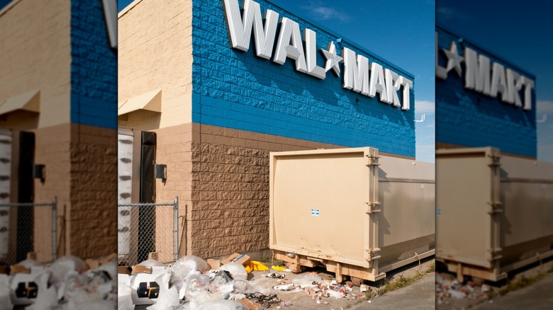 garbage outside Walmart