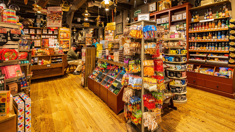 The interior of a Cracker Barrel gift shop