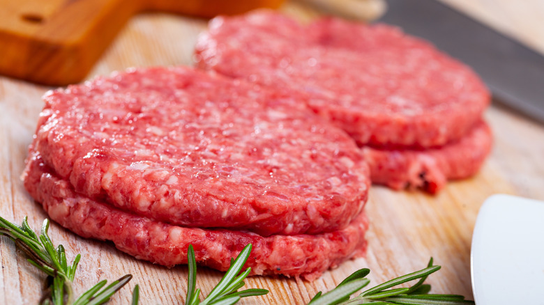 Ground pork burger patties