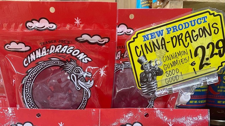 Bag of Trader Joe's Cinna-Dragons cinnamon gummy candy