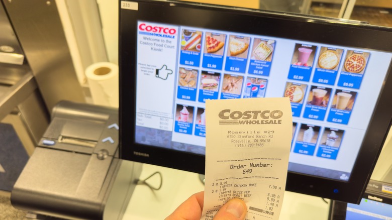 costco receipt at self serve kiosk