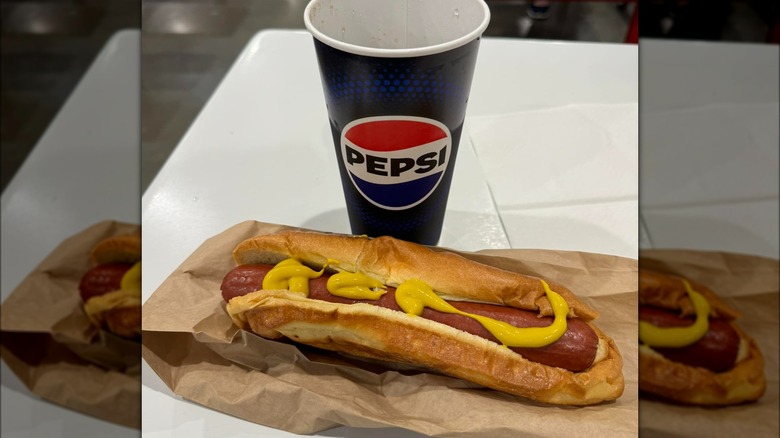 costco hot dog combo with pepsi cup