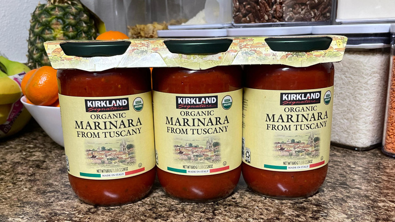 Three jars of Kirkland's Organic Marinara Sauce from Tuscany