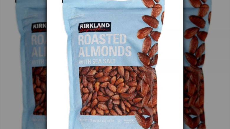 A bag of Kirkland Signature Roasted Almonds